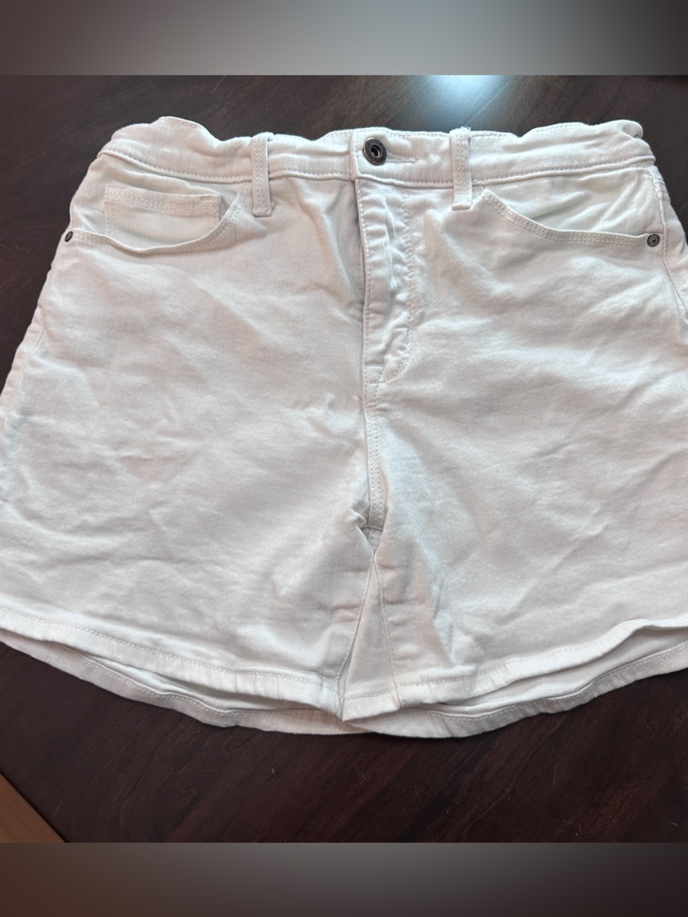 Jessica Simpson White Denim Jean Short Button Detail Size 4